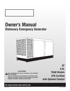 Manual Generac QT07068AVAX Generator