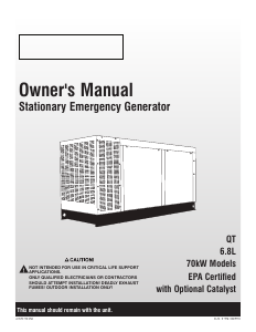 Manual Generac QT07068GNAC Generator