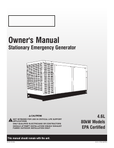 Handleiding Generac QT08046ANAXR Generator