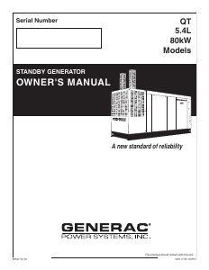 Manual Generac QT08054ANAN Generator
