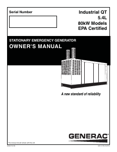 Manual Generac QT08054AVANA Generator
