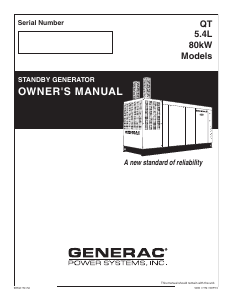 Manual Generac QT08054KNAN Generator