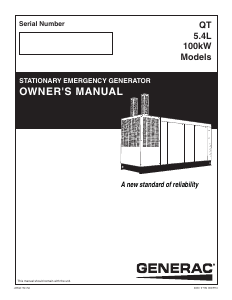Manual Generac QT10054GNAN Generator