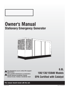 Manual Generac QT10068KVAC Generator