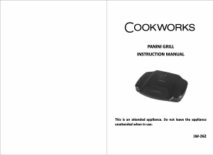 Manual Cookworks LW-262 Contact Grill