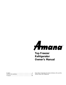 Mode d’emploi Amana TZI22V2W Réfrigérateur combiné