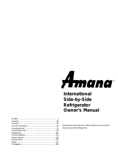 Mode d’emploi Amana SXD524VW Réfrigérateur combiné