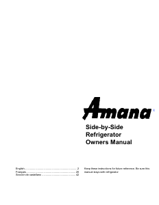 Handleiding Amana SXD27TL Koel-vries combinatie