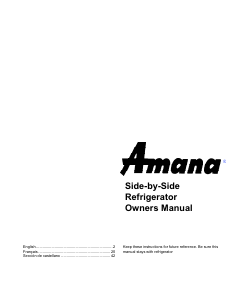 Handleiding Amana SXD20TE Koel-vries combinatie