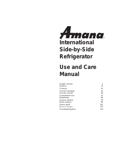 Bruksanvisning Amana SRD522TW Kyl-frys