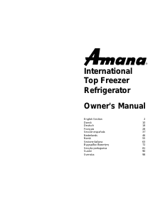 Bruksanvisning Amana TW518SW Kjøle-fryseskap