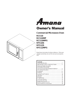 Manual Amana RFS10S Microwave