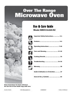 Manual Amana AMV5164AAB Microwave