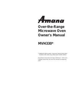 Manual Amana MVH330E Microwave
