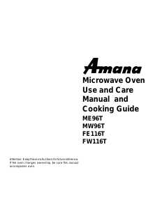 Manual Amana FE116T Microwave