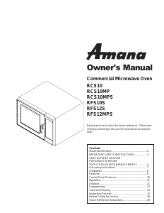 Manual Amana RCS10MP Microwave