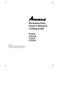 Manual Amana M1031E Microwave