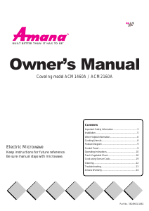 Manual Amana ACM2160AW Microwave