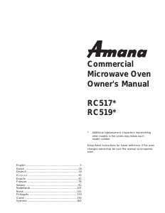 Bruksanvisning Amana RC517MP Mikrovågsugn