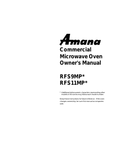 Manual Amana RFS9MPLW Microwave