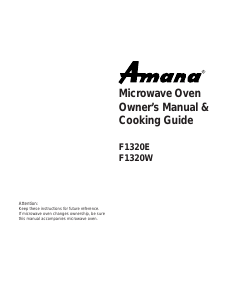 Manual Amana F1320W Microwave