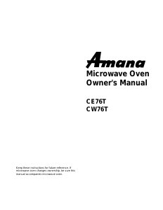 Manual Amana CW76T Microwave