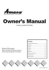 Manual Amana ACO1520AC Microwave