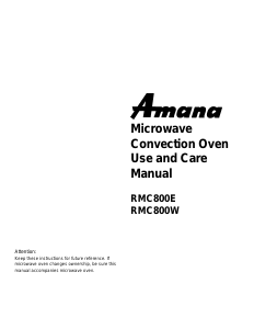 Manual Amana RMC800E Microwave