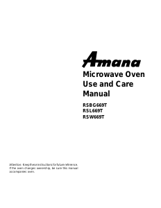 Manual Amana RSW669T Microwave