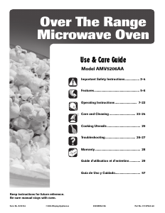 Manual Amana AMV5206AAS Microwave