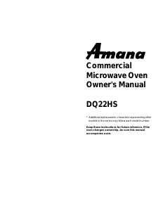 Manual Amana DQ22HS Microwave