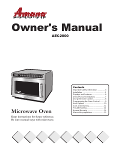 Manual Amana AEC2000 Microwave