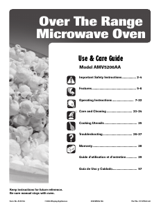 Manual Amana AMV5206AAB Microwave