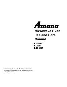 Manual Amana RL635T Microwave