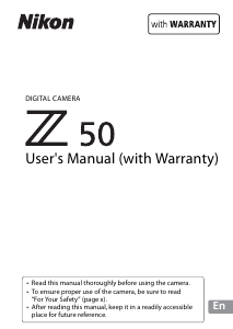 Manual Nikon Z50 Digital Camera