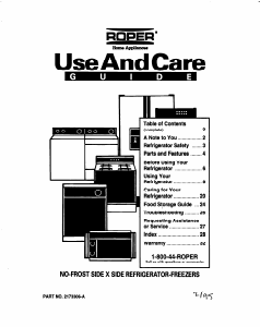 Manual Roper RS20EKXDW00 Fridge-Freezer