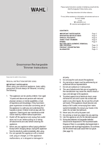 Bruksanvisning Wahl 9916-802 Skäggtrimmer