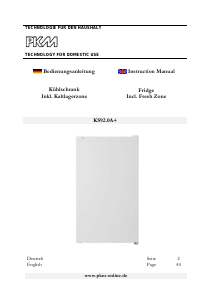 Bedienungsanleitung PKM KS92.0A+ Kühlschrank