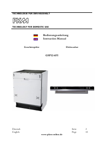 Manual PKM GSP12-6FI Dishwasher