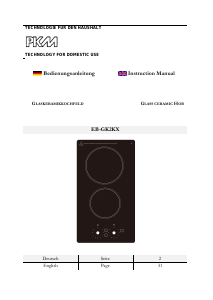 Bedienungsanleitung PKM EB-GK2KX Kochfeld