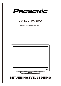 Brugsanvisning Prosonic PBT-26000 LCD TV