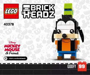 Manual de uso Lego set 40378 Brickheadz Goofy y Pluto