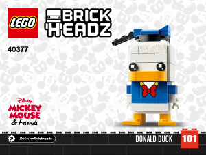 Návod Lego set 40377 Brickheadz Káčer Donald