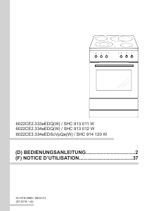 Mode d’emploi Amica SHC 913 012 W Cuisinière