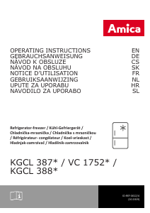 Manual Amica KGCL 388 160 S Fridge-Freezer