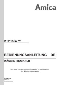 Bedienungsanleitung Amica WTP 14323 W Trockner