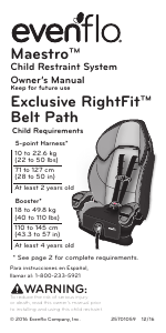 Manual Evenflo Maestro Car Seat