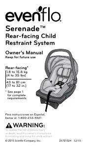 Manual Evenflo Serenade Car Seat