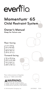 Manual Evenflo Momentum 65 Car Seat