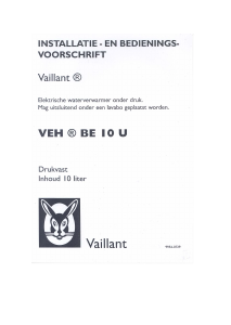 Handleiding Vaillant VEH BE 10 U Boiler